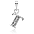 thumbnail image 3 of 14K Solid White Gold Diamond Dainty Letter T Initial Name Monogram Necklace Chain Pendant Charm with chain 18inch, 3 of 8
