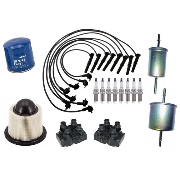 Wires Ignition Coils Spark Plugs Air Gas Oil Filters for Ford F150 4.6L 97-99