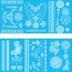 thumbnail image 1 of Juego de 6 pegatinas desechables para tatuajes, tatuajes falsos impermeables para adultos (148x210 mm), 1 of 9