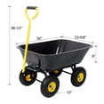 thumbnail image 6 of YIYADO 600 lbs Garden Cart Utility Yard Cart, Black Metal Large Bed, 10 Inch Tires, Suitable for Lawn, Gardening, Construction, Metal Dump Truck, Black, 6 of 6
