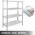 thumbnail image 3 of VEVOR Stainless Steel Shelving Unit 47x18 Inch Storage 4-Shelves Layer Rack Heavy Duty Shelving for Restaurant Garage Pantry Kitchen Space-Saving Overall Chrome Kitchen Rack, 3 of 9