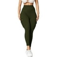thumbnail image 5 of Ramiter Fleece Lined Leggings Women Yoga Leggings Women's Fitness Pants Workout Running Sports Pants Soft Yoga Pants for Women Cotton Pockets M,Green, 5 of 5