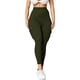 thumbnail image 4 of Gibobby Pantalones de yoga Pantalones pierna sólidos con cintura ancha básica yoga(Verde， XL), 4 of 5