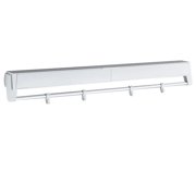 Foldable Clothes Drying Rack, Wall Mounted Collapsible Clothes Hanger with 4 Hooks for Laundry Room and Bathroom White ABS
