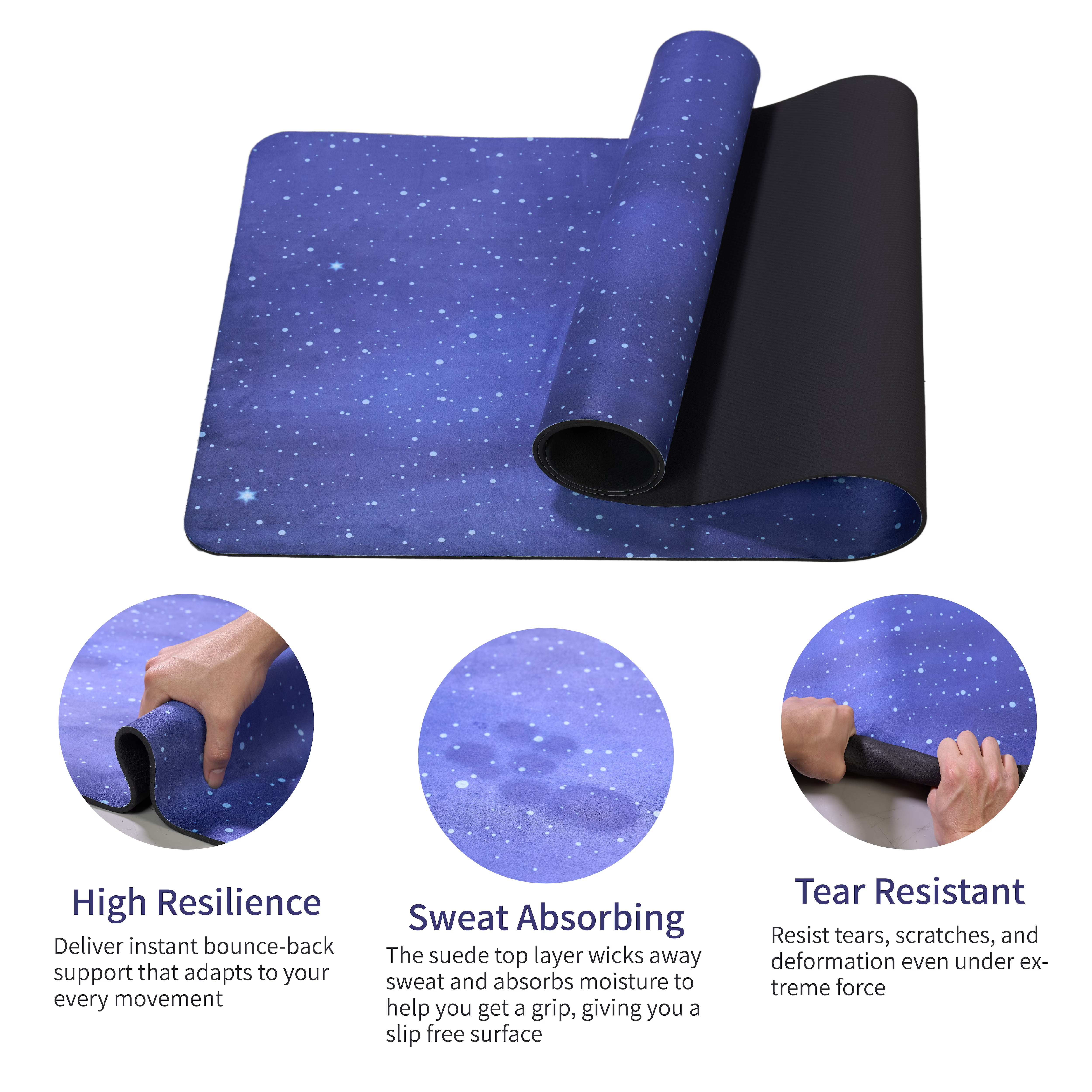 Avobird Yoga Mat, Non-Slip Design, Professional TPE Exericise Mat,72" x 24" 5mm Thick, Multi-Purpose Workout Mat for Women, Pilates Fitness and Floor Exercises(Blue Sky)