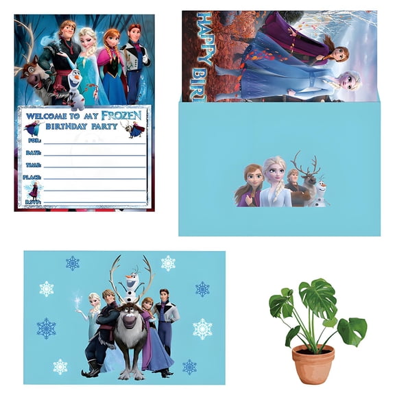 24pcs Elsa Fun Themed Birthday Invitations Fill-in Happy Birthday Party Invitations Postcard Style