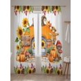 thumbnail image 5 of Sheer Curtains 84 inches Long, Happy Fall Pastoral Pumpkin Sunflower Mushroom Light Filtering Sheer Window Curtains Rod Pocket Voile Drapes for Bedroom Living Room, 52"W x 84"L 2 Panels, 5 of 7