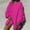 Hot Pink, variant on AXXD Womens Shirts Trendy Basic Summer 2024 Casual Solid Color Long Sleeved Round Neck Medium Length Hoodie