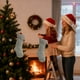 thumbnail image 5 of Calcetín navideño para decoración y almacenamiento de regalos | Calcetín navideño de poliéster para repisa de chimenea o árbol | Calcetín decorativo navideño para dulces, 5 of 6