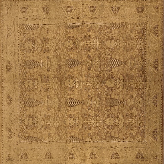 Ahgly Company Indoor Square Oriental Brown Traditional Area Rugs, 7' Square
