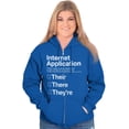 thumbnail image 3 of Internet App Troll Proper Usage Nerd Zip Up Hoodie Men's Women's Brisco Brands S, 3 of 6