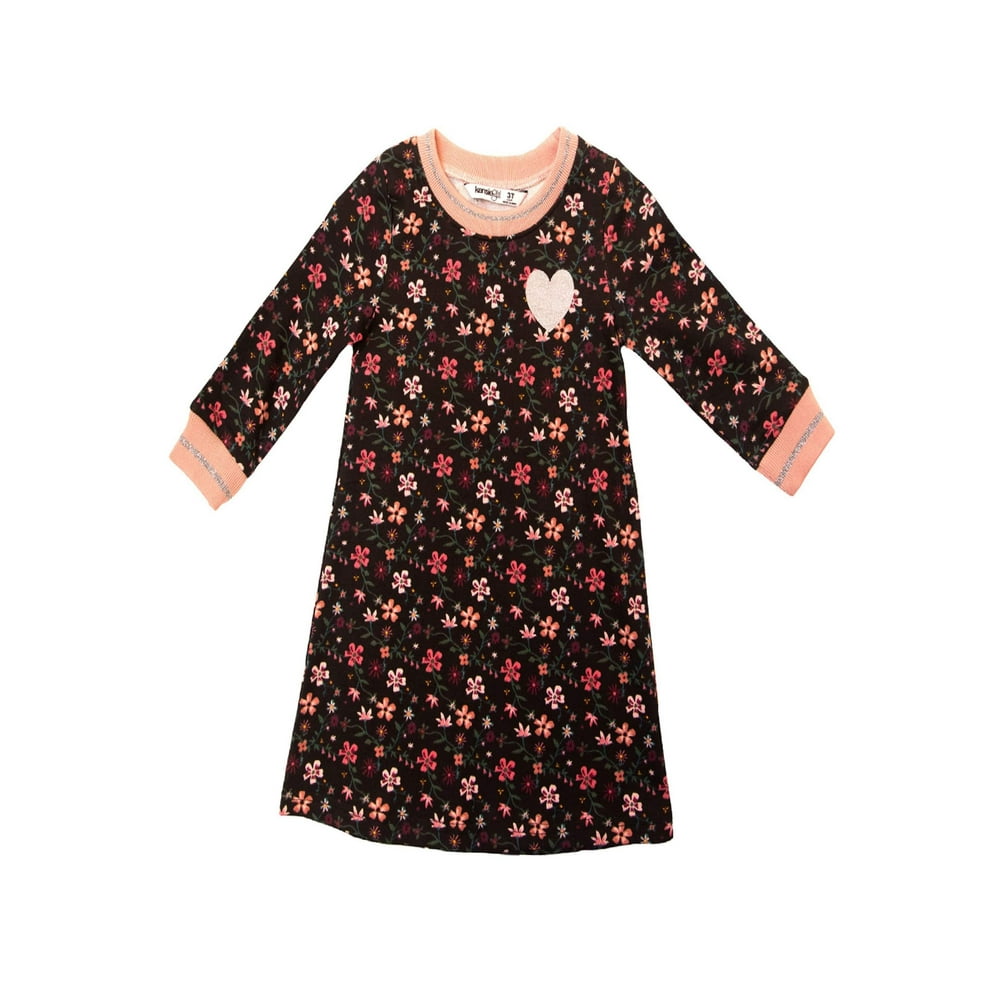 Kensie Kensie Girls 712 Printed Long Sleeve Casual Play Dress