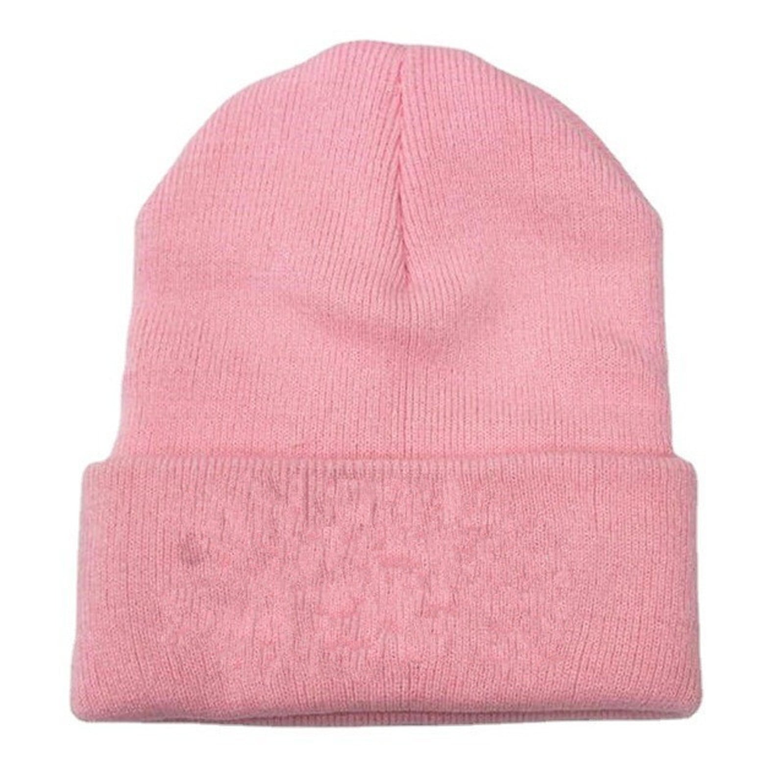 Four Seasons Knitted Cap Unisex Beanie Hat Outdoor Breathable Headwear Classic Knitted Pullover Cap Soft Elastic Breathable Warm Windproof Structure for Four Seasons Outdoor Casual Wearing Pink
