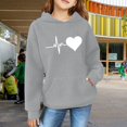thumbnail image 2 of Mercatoo Girls' Hooded Sweatshirts 𝗪affle Loose 𝗛oodie with Print Long Sleeve Soft Pullover with Pocket for Kids Girls, 2 of 8
