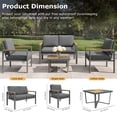 thumbnail image 2 of JXXM 5-Piece Metal Patio Furniture Set with Fire Pit Table & Cushions,Black, 2 of 10