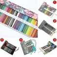 thumbnail image 2 of Pencil Case Canvas Roll Pouch Comestic Makeup Brush Case Pencil Curtain Bag Pattern, 2 of 5