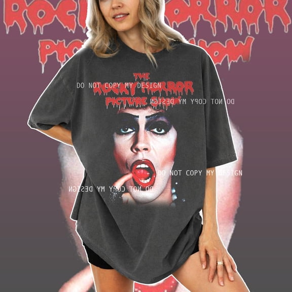 Rocky Horror Picture Show T-shirt Dark Grey Dr Frank N Furter Shirt Classic Horror Movie Tee Cult Film Apparel