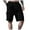Black, variant on Mens Shorts Casual Linen Solid Color Drawstring Travel Golf Camping Shorts Summer Beach Cargo Shorts With Multi Pockets,Black,XXXL