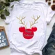 thumbnail image 1 of Camiseta de Feliz Navidad para mujer, camiseta de manga corta con estampado de Mickey de estética Harajuku, ropa Y2k para mujer, Tops 2024, 1 of 5