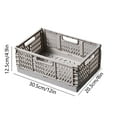 thumbnail image 3 of 1-Pack Middle Foldable Storage Bins for Desk Organization, Stackable Plastic Storage Crates for Home Office Organizer, Folding Storage Basket Containers (2×7.99×4.92inch ), 3 of 6