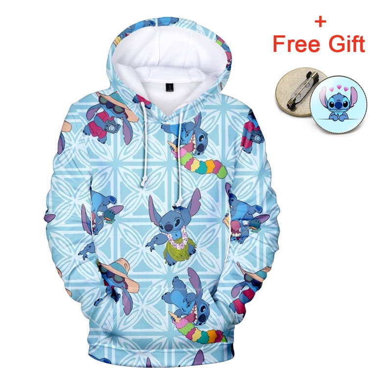 FUNIER Tik Tok Hoodie Lilo Stitch Print Polyester Soft 100 8XL Full Size Gift Sweatshirt for Women Men Boys Girls