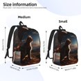 thumbnail image 2 of Balery Pyramid Desert Cat Mochila Clásica Impresa Básica para Viaje, Mochila Escolar Resistente al Agua, Mochila de Lona con Correas Ajustables-Medium, 2 of 5