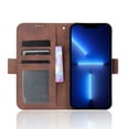 thumbnail image 3 of Case for iPhone 13 Pro Max Cover Adjustable Detachable Card Holder Magnetic closure Leather Wallet Case - Brown, 3 of 5