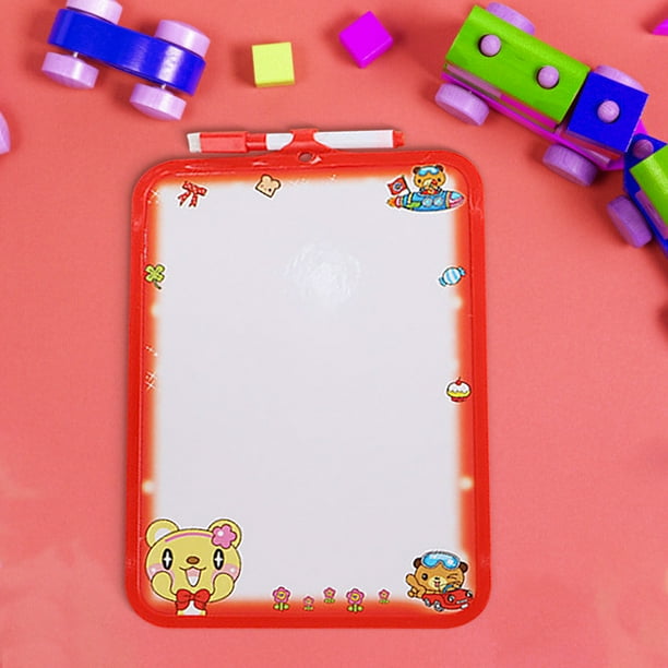 Xihbxyly Pizarra Blanca de Doble Cara, Superficie de Escritura de Borrado En Seco, Tablero de Mensajes Portátil, Esencial para Salas de Reuniones de Oficina, Uso En Aulas y Hogar, 20 X 16 Cm, Incluye
