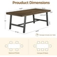 thumbnail image 2 of Industrial Dining Table for 6-8, 78.7" Long Wood Table with Metal Frame for Kitchen & Dining Room（Only Table）, 2 of 7