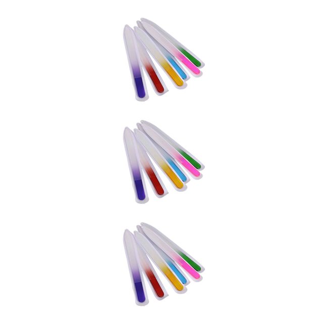 kurtrusly 6PCS/Set Nail File Professional Frosted Wear-resistant Flat Edge Glass Nail Art Manicure Tools Perfect Gift 14cm 3Set