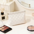 thumbnail image 7 of Alaparte Small Makeup Bag for Purse, Mini Leather Pocket Cosmetic Bag for Women, Waterproof Portable Makeup Pouch No Zipper Coin Purse Lipstick Bag Accessories, Checkered Travel Storage Bag, 7 of 7
