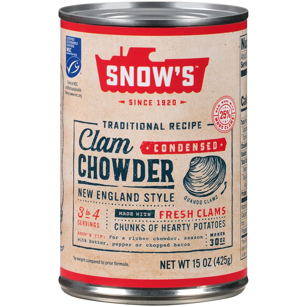 Bumble Bee Snow's Condensed New England Clam Chowder, 15 Ounce Can 12