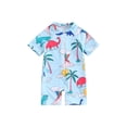 thumbnail image 2 of Aojekbee Kids Boys Summer Swimwear Casual Beach Print Zipper Short Sleeve Monokini Swimsuit Beachwear Bathing Suit, 2 of 10