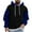 Blue, variant on Bibifish Mens Hoodies Color Block Drawstring Hooded Sweatshirts With Plaid Pattern Fall Winter Warm Fleece Lightweight Pullover Tops