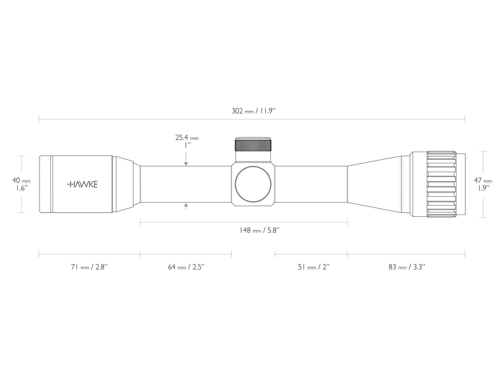 HAWKE Vantage 4x32AO Riflescope, 1 in., Mil-Dot (14102)