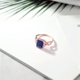 thumbnail image 4 of Gem Stone King 2.06 Ct Emerald Cut Blue Lapis 18K Rose Gold Plated Silver Ring (Size 8), 4 of 5