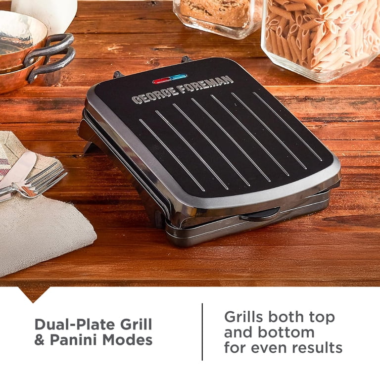 George Foreman 2-Serving Electric Indoor Grill and Panini Press photo 6