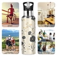 thumbnail image 7 of Yayeee 33oz Insulated Water Bottle Double Wall Stainless Steel with Flip Straw Lid, Small Black Flowers, 7 of 7