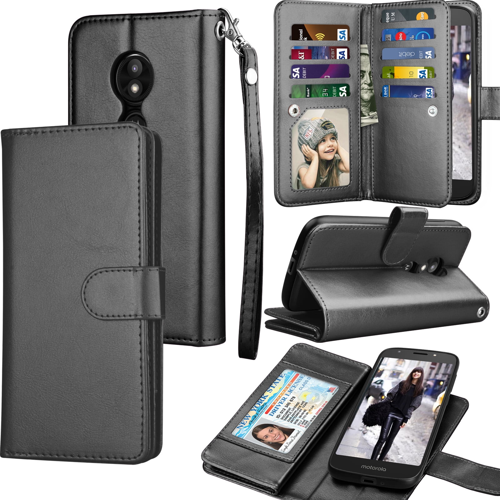 Skull Moto E5 Plus Wallet Case Magnetic Flip PU Leather Wallet Case for Moto E5 Plus Urberry Moto E5 Plus Case 
