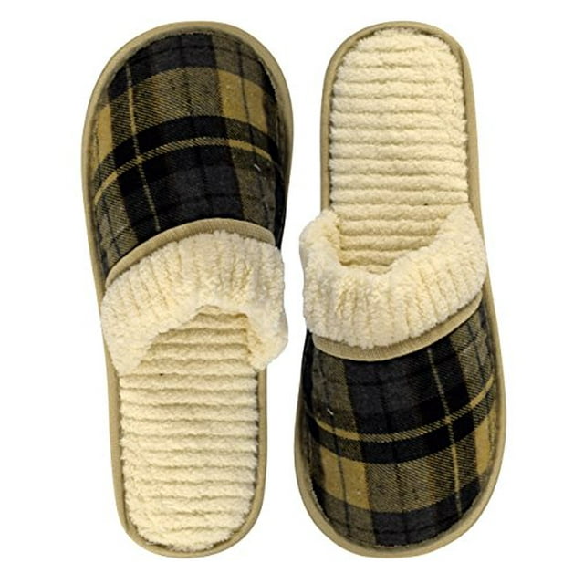 Peach Couture Mens Fleece Lined Relaxing Nordic Style House Slippers