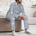 thumbnail image 6 of KLL Lily Flower Sleepwear Mens Flannel Pajamas,Long Cotton Pj Set, 6 of 7