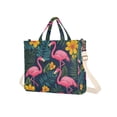 thumbnail image 7 of FORMRS Womens Corduroy Tote Bag Crossbody Shoulder Handbag with Pocket, Yellow Floral Flamingo, 7 of 7