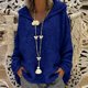thumbnail image 2 of Gibobby Suéter de Mujer Mangas largas de tamaño sólido Tops Color Hood Large Sweater Fashion Mujeres Loose Sweater (Azul Marino, XL), 2 of 5