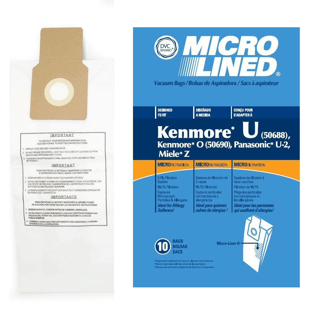 DVC Replacement Vacuum Bags For Panasonic Canister Vacuums - 3 Pack, 2-Ply, Fits Style C C3 & MC-125P