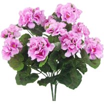 Morttic 2 Pcs Artificial Geraniums Outdoor Silk Flowers Rose Red Artificial Geranium Bush Faux Flowers Red Geraniums for Floral Home Decor Indoor Garden Patio Grave Cemetary Vase Table Centerpiece