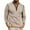 Khaki, variant on qucoqpe Men's Cotton Tunic Blouse Tops Casual Long Sleeve Pullover Tee Shirt Lightweight Button Neck Sweatshirt