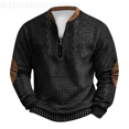 thumbnail image 2 of Men's Retro Casual Ethnic Print Zipper Sweatshirt, Gradient Long Sleeve Pullover for Street Style,Black,L, 2 of 6