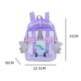 thumbnail image 2 of Mochila de unicornio para niños mochila escolar bonita transparente para niña (púrpura), 2 of 6