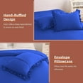 thumbnail image 6 of 3 Piece Luxury 5 Inch Two Layer Ruffle Comforter 550 GSM All Season (King/Cal King Size) Premium Super Soft - 800 TC, 100% Egyptian Cotton- Solid Royal Blue Colour, 6 of 7