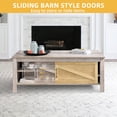 thumbnail image 6 of DWVO Rectangular Wooden Coffee Table with Adjustable Storage Shelf, Rustic Gray, 6 of 7